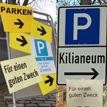 Während der Adventszeit 2019 konnte man auf dem Parkplatz des Kilianeums-Haus der Jugend gegen eine Spende von fünf Euro parken.
